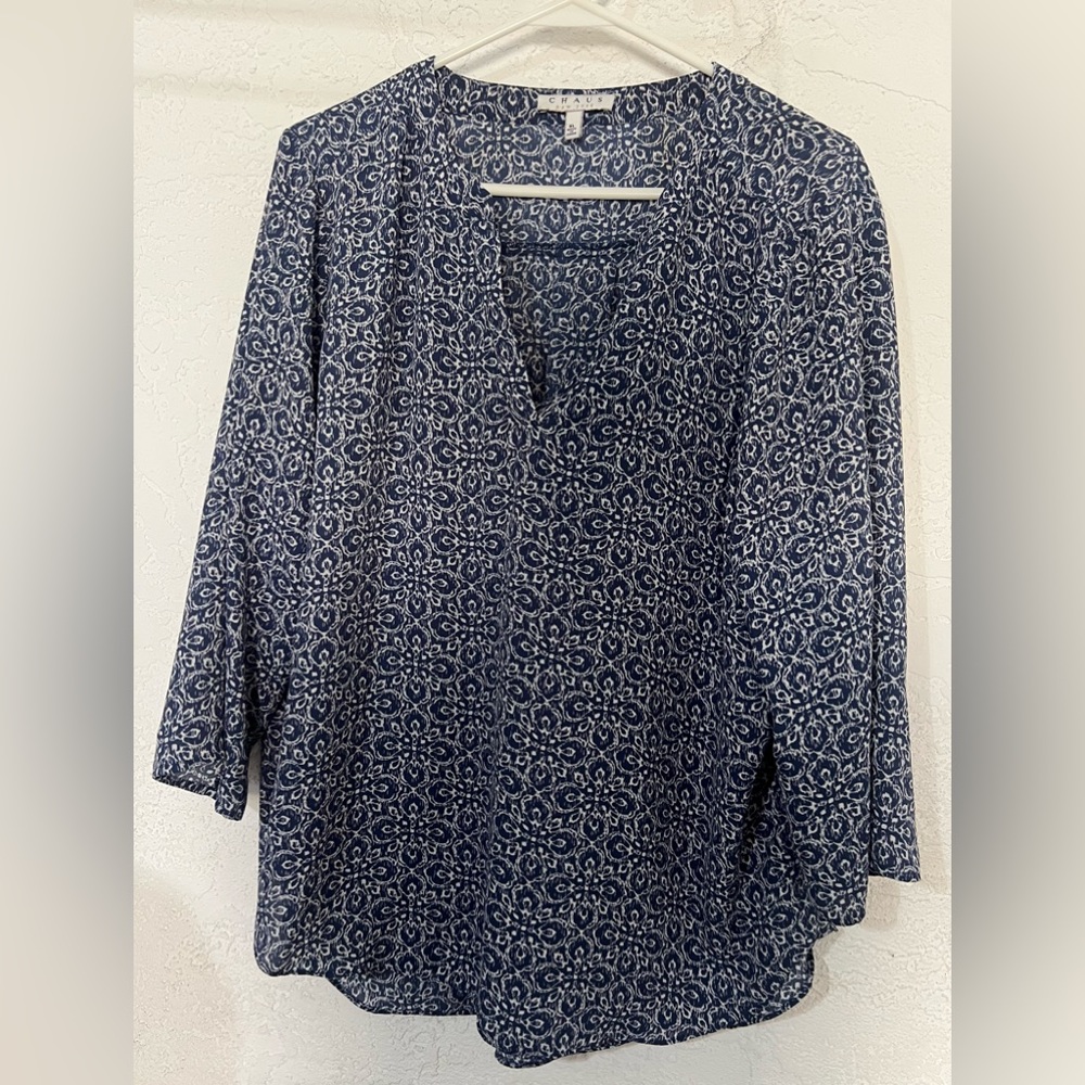 Chaus Women’s Blouse Navy Blue (XL)